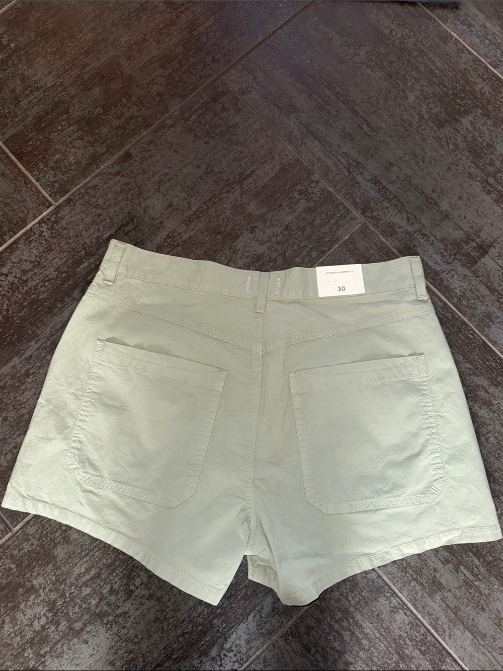 Citizens Of Humanity Light Sage Green Utility Shorts - Picture 3 of 9